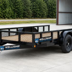 7×12 Tandem Axle Utility Trailer – Wood Deck Black – Wellzship