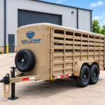 Wellzship 7′ x 20′ Livestock Trailer – Tandem Axle, Enclosed Roof, Rear Swing Gate