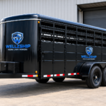 Wellzship 7′ x 24′ Livestock Trailer – Tandem Axle, Enclosed Roof, Front Tack Box