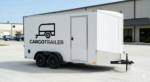7×16 V-Nose Enclosed Cargo Trailer – Tandem Axle (White) – CARGOTRAILER