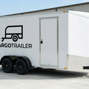 7×16 V-Nose Enclosed Cargo Trailer – Tandem Axle (White) – CARGOTRAILER