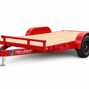8.5×20 Flatbed Car Hauler Trailer – Tandem Axle Red – Wellzship