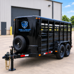 Wellzship 6′ x 12′ Livestock Cargo Trailer – Tandem Axle, Enclosed Roof, Rear Swing Gate