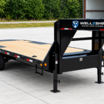 8.5×25 Gooseneck Flatbed Equipment Trailer – Tandem Dual Axle Black – Wellzship
