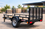 Cargotrailer 4′ x 8′ Motorbike Trailer – Single Axle, Wood Deck, Mesh Ramp Gate - Image 2