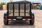 Cargotrailer 4′ x 8′ Motorbike Trailer – Single Axle, Wood Deck, Mesh Ramp Gate - Image 3