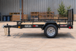 Cargotrailer 4′ x 8′ Motorbike Trailer – Single Axle, Wood Deck, Mesh Ramp Gate - Image 4