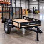 Cargotrailer 5′ x 8′ Utility Trailer – Single Axle, Wood Deck, Mesh Ramp Gate