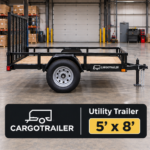Cargotrailer 5′ x 8′ Utility Trailer – Single Axle, Wood Deck, Mesh Ramp Gate - Image 3