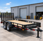 Cargotrailer 7′ x 20′ Goods Trailer – Tandem Axle, Wood Deck, Mesh Ramp Gate