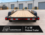Cargotrailer 7′ x 18′ Flatbed Trailer – Tandem Axle, Wood Deck, Drive-Over Fenders - Image 3