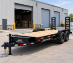 Cargotrailer 6′ x 12′ Flatbed Trailer – Tandem Axle, Wood Deck, Stand-Up Ramps
