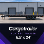 Cargotrailer 8.5′ x 24′ Flatbed Trailer – Tandem Axle, Deckover, Wood Deck - Image 3