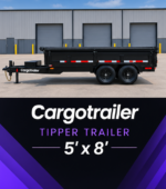 Cargotrailer 5′ x 8′ Tipper Trailer – Tandem Axle, Hydraulic Dump, Tarp Kit - Image 3
