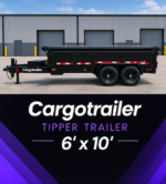 Cargotrailer 6′ x 10′ Tipper Trailer – Tandem Axle, Hydraulic Dump, Tarp Kit - Image 3