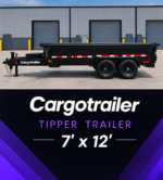 Cargotrailer 7′ x 12′ Tipper Trailer – Tandem Axle, Hydraulic Dump, Tarp Kit - Image 3