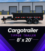 Cargotrailer 8′ x 20′ Tipper Trailer – Tandem Axle, Hydraulic Dump, Tarp Kit - Image 3