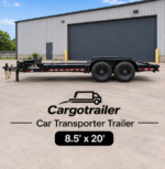Cargotrailer 8.5′ x 20′ Car Transporter Trailer – Tandem Axle, Steel Channel Deck, Drive-Over Fenders - Image 4