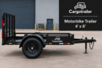 Cargotrailer 4′ x 6′ Motorbike Trailer – Single Axle, Steel Floor, Mesh Ramp Gate - Image 4