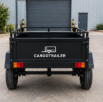 Cargotrailer 4′ x 8′ Motorbike Trailer – Single Axle, Steel Box Body, Top Rail - Image 2