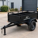 Cargotrailer 5′ x 8′ Motorbike Trailer – Single Axle, Steel Box Body, Top Rail
