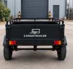 Cargotrailer 5′ x 8′ Motorbike Trailer – Single Axle, Steel Box Body, Top Rail - Image 2