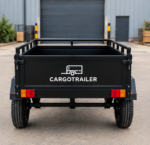 Cargotrailer 6′ x 10′ Motorbike Trailer – Single Axle, Steel Box Body, Top Rail - Image 2