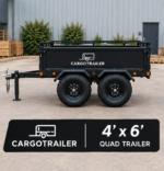Cargotrailer 4′ x 6′ Quad Trailer – Tandem Axle, All-Terrain Tires, Steel Box Body - Image 4