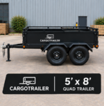 Cargotrailer 5′ x 8′ Quad Trailer – Tandem Axle, All-Terrain Tires, Steel Box Body - Image 4