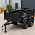 Cargotrailer 6′ x 10′ Quad Trailer – Tandem Axle, All-Terrain Tires, Steel Box Body