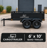 Cargotrailer 6′ x 10′ Quad Trailer – Tandem Axle, All-Terrain Tires, Steel Box Body - Image 4