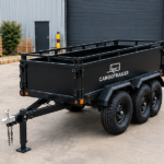 Cargotrailer 7′ x 14′ Quad Trailer – Triple Axle, All-Terrain Tires, Steel Box Body