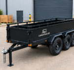 Cargotrailer 7′ x 20′ Quad Trailer – Triple Axle, All-Terrain Tires, Steel Box Body