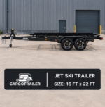 Cargotrailer 16 ft x 22 ft Jet Ski Trailer – Tandem Axle, Carpeted Bunks, Winch Stand - Image 4