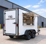 Cargotrailer 6′ x 10′ Catering Trailer – Tandem Axle, Stainless Kitchen, Serving Window - Image 2