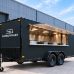 Cargotrailer 8.5′ x 32′ Catering Trailer – Tandem Axle, Stainless Kitchen, Serving Window
