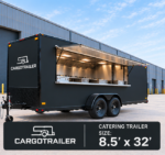 Cargotrailer 8.5′ x 32′ Catering Trailer – Tandem Axle, Stainless Kitchen, Serving Window - Image 4