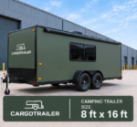 Cargotrailer 8 ft x 16 ft Camping Trailer – Tandem Axle, Full Kitchen, Rear Bed - Image 4
