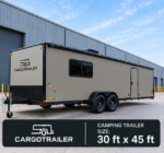 Cargotrailer 30 ft x 45 ft Camping Trailer – Tandem Axle, Full Kitchen, Rear Bed - Image 4